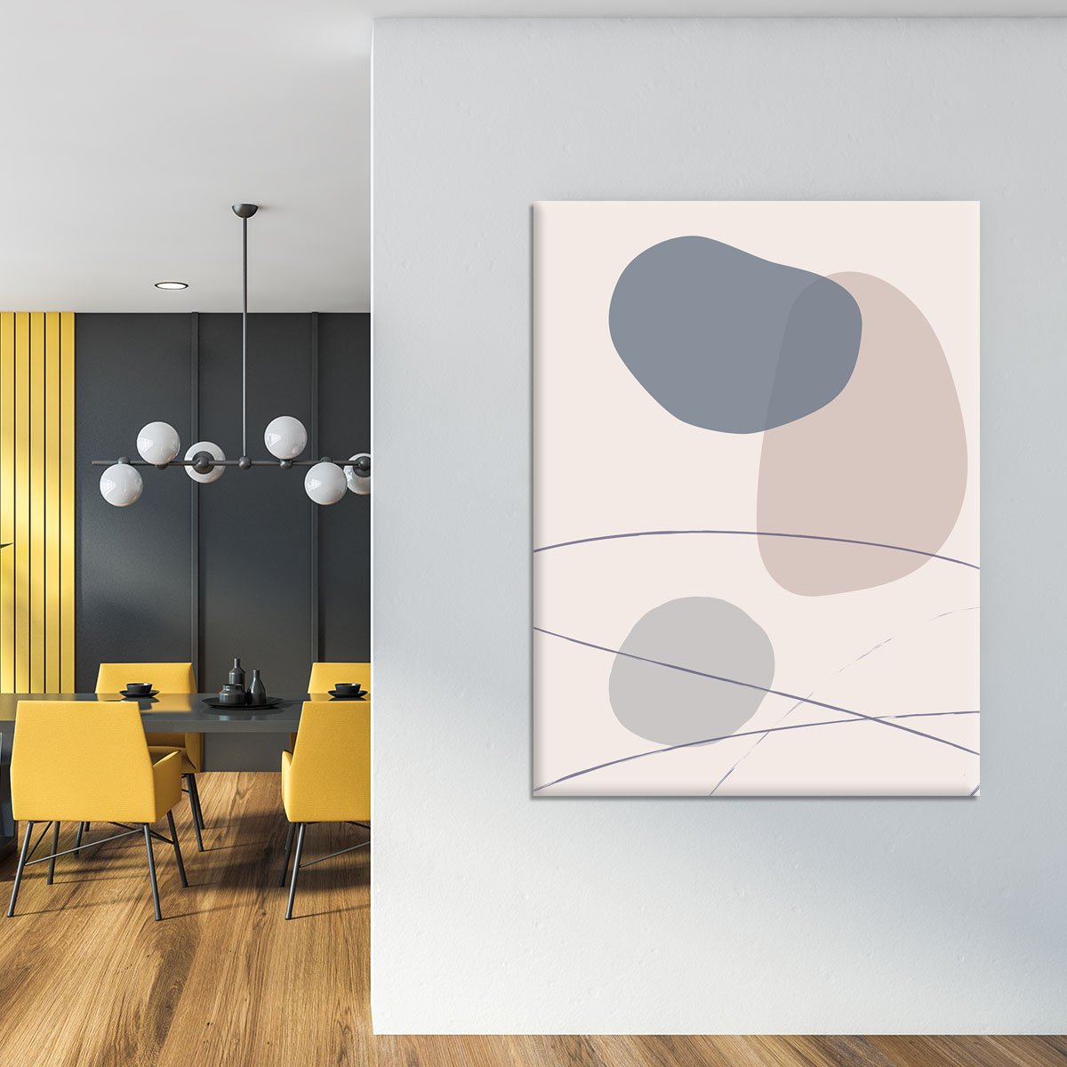 New Shapes Blue No 3 Canvas Print or Poster - Canvas Art Rocks - 4
