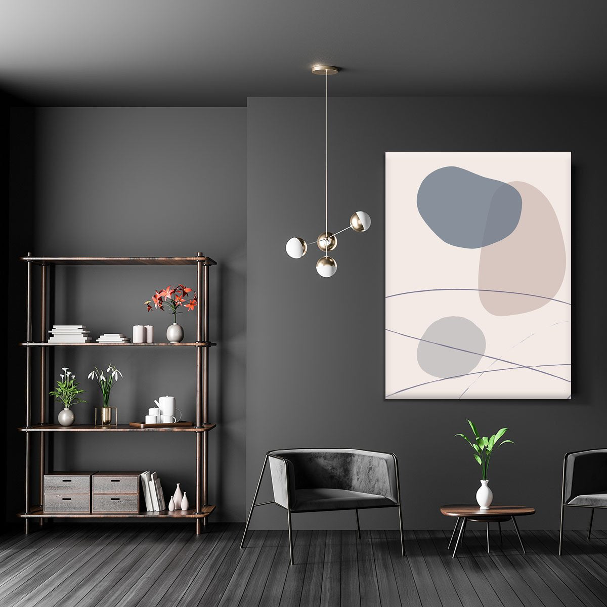 New Shapes Blue No 3 Canvas Print or Poster - Canvas Art Rocks - 5