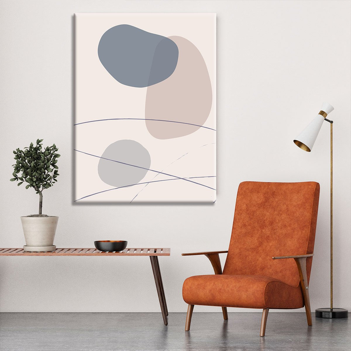 New Shapes Blue No 3 Canvas Print or Poster - Canvas Art Rocks - 6