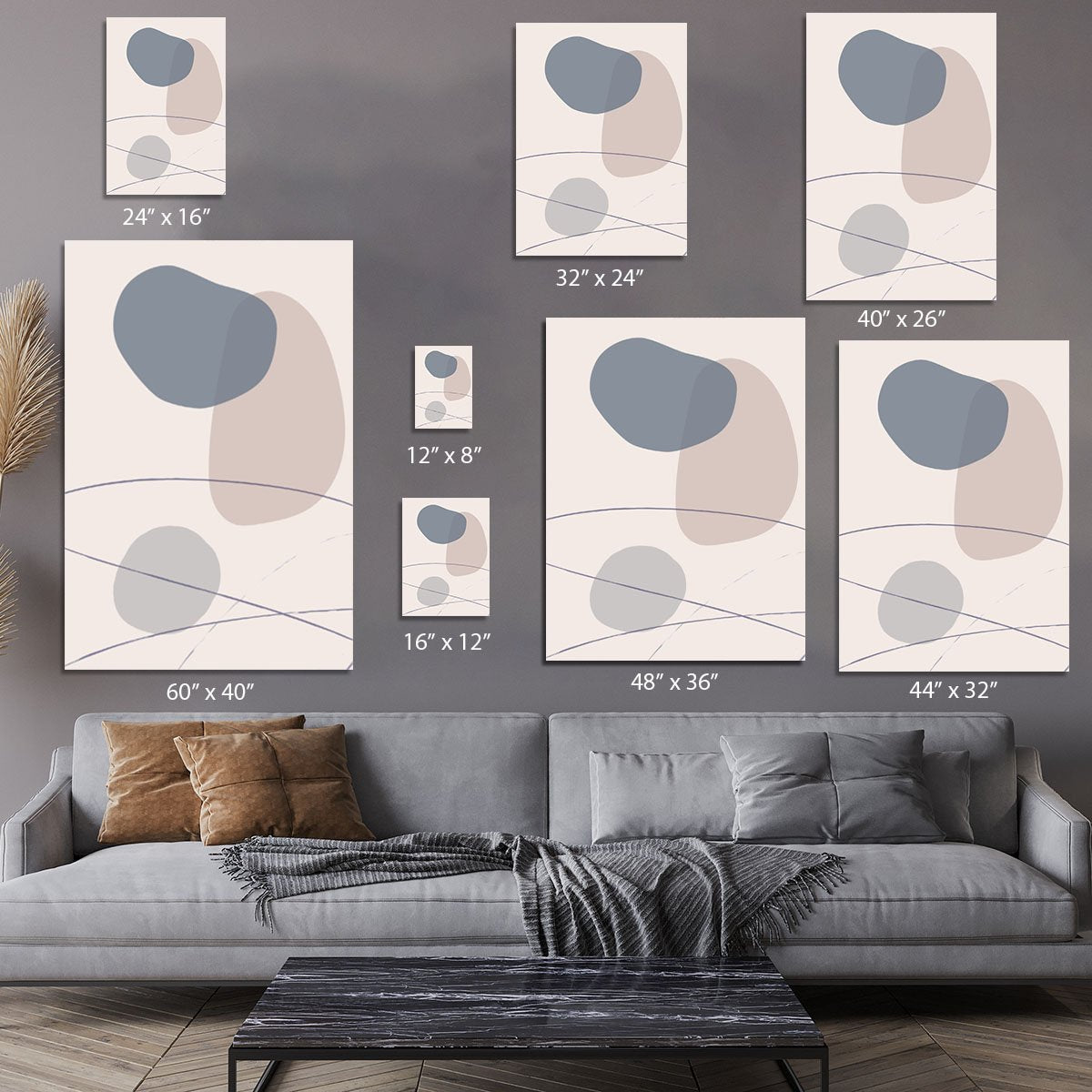 New Shapes Blue No 3 Canvas Print or Poster - Canvas Art Rocks - 7
