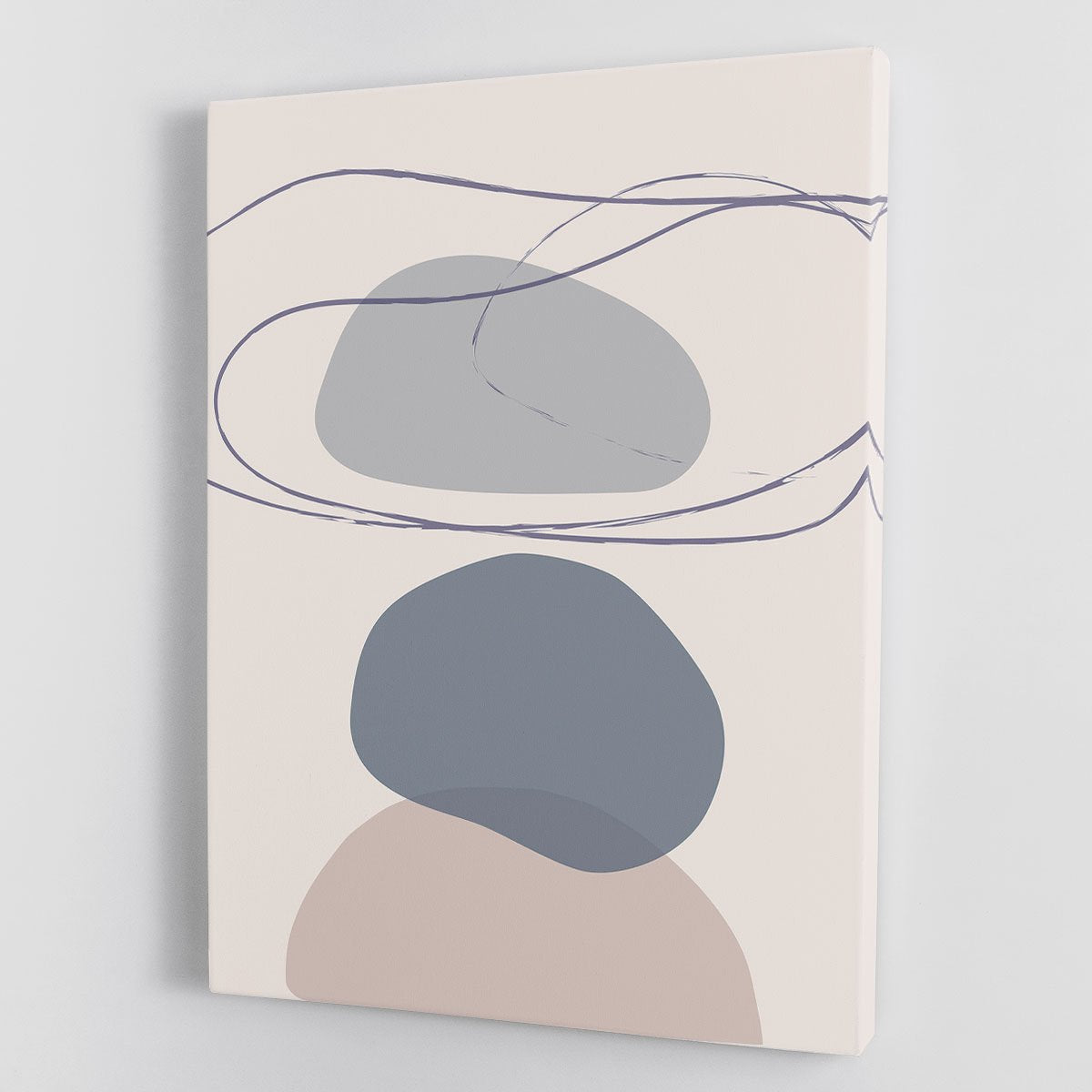 New Shapes Blue No 4 Canvas Print or Poster - Canvas Art Rocks - 1