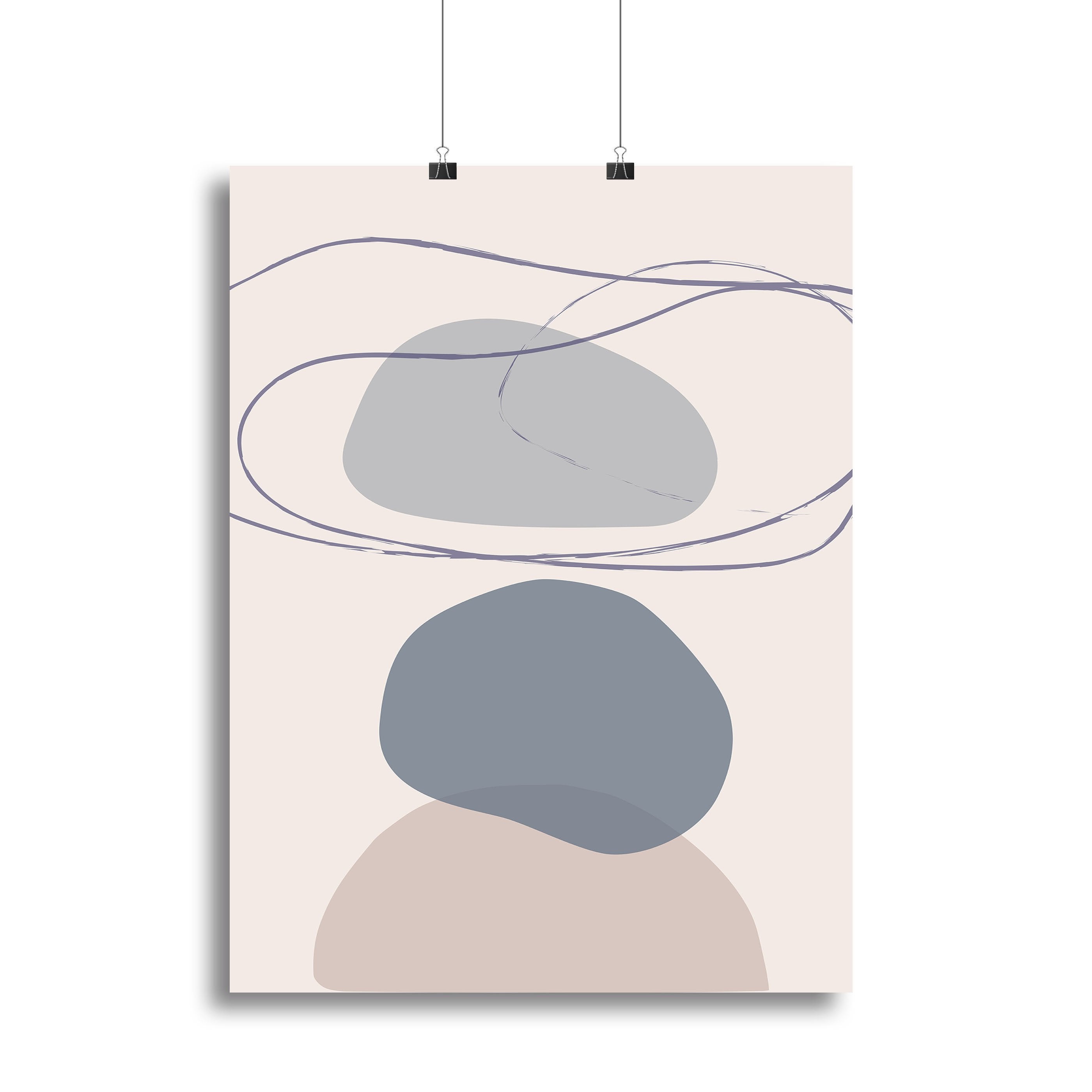 New Shapes Blue No 4 Canvas Print or Poster - Canvas Art Rocks - 2