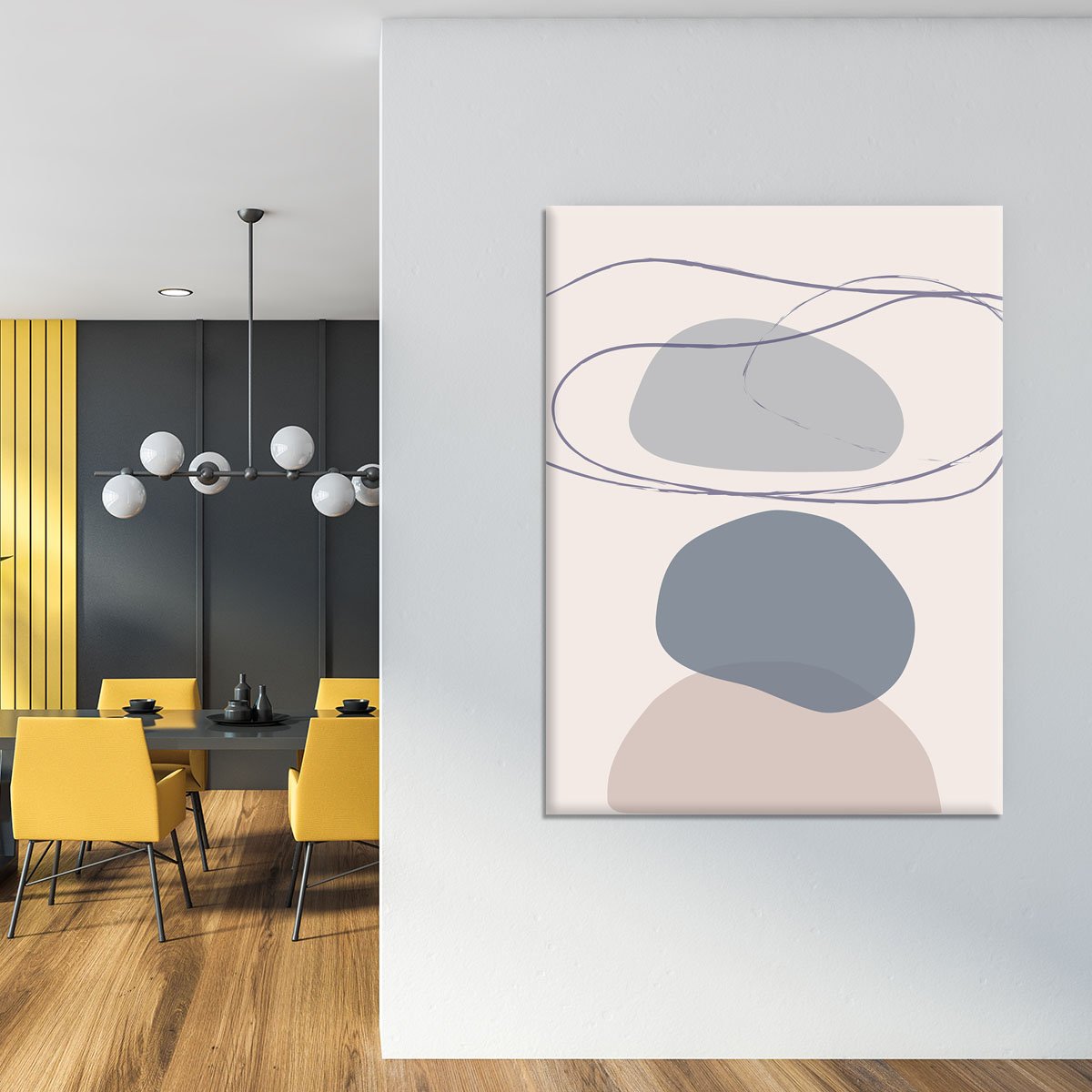 New Shapes Blue No 4 Canvas Print or Poster - Canvas Art Rocks - 4