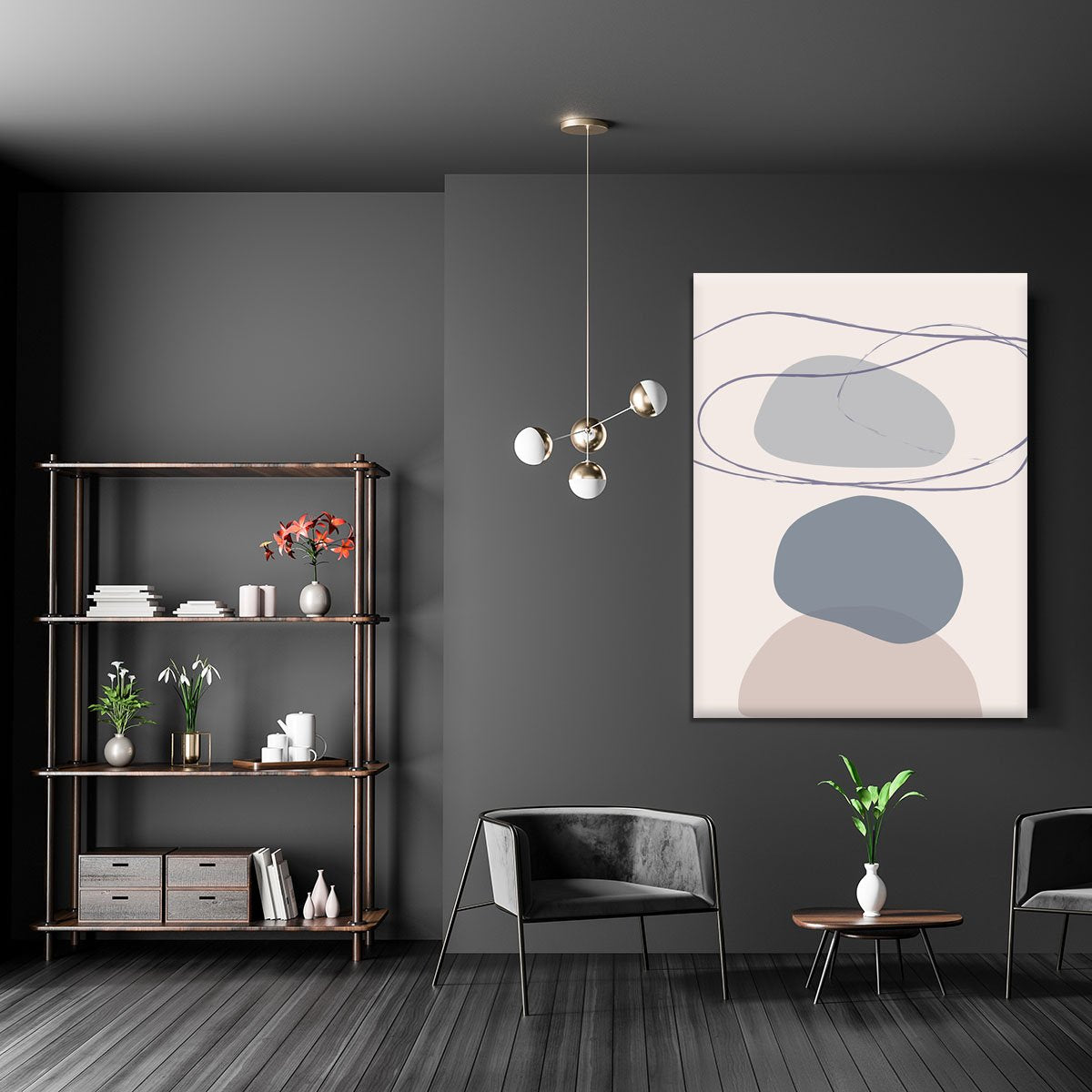 New Shapes Blue No 4 Canvas Print or Poster - Canvas Art Rocks - 5