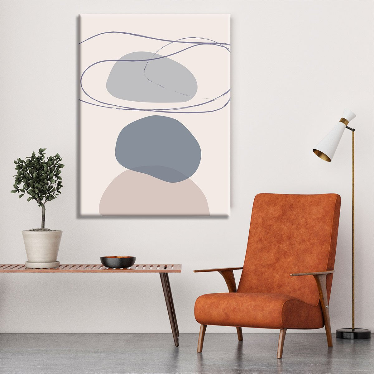 New Shapes Blue No 4 Canvas Print or Poster - Canvas Art Rocks - 6