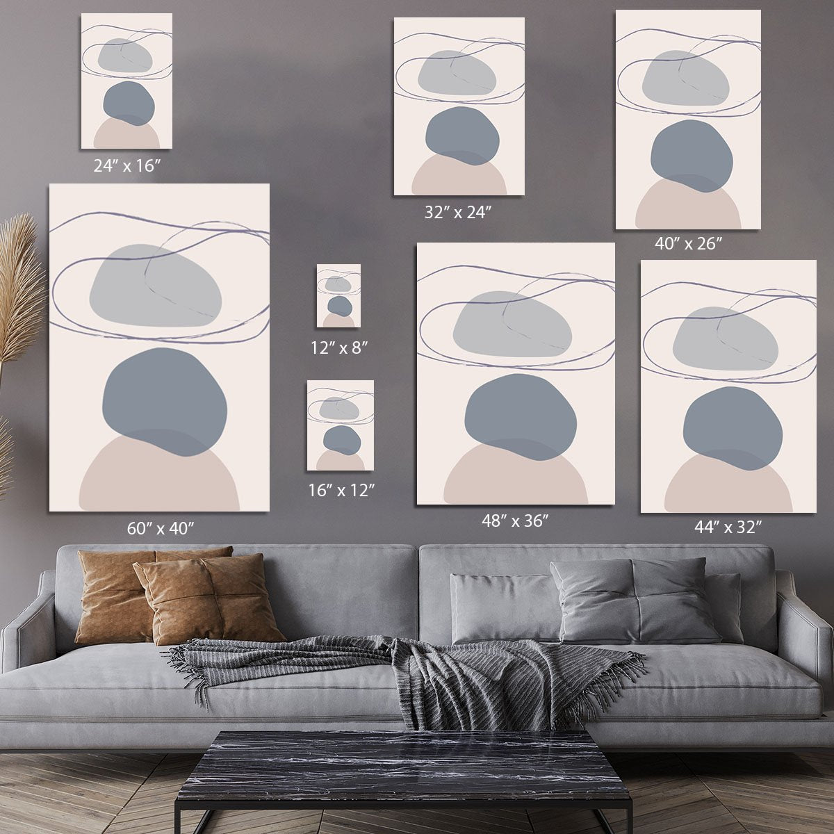 New Shapes Blue No 4 Canvas Print or Poster - Canvas Art Rocks - 7