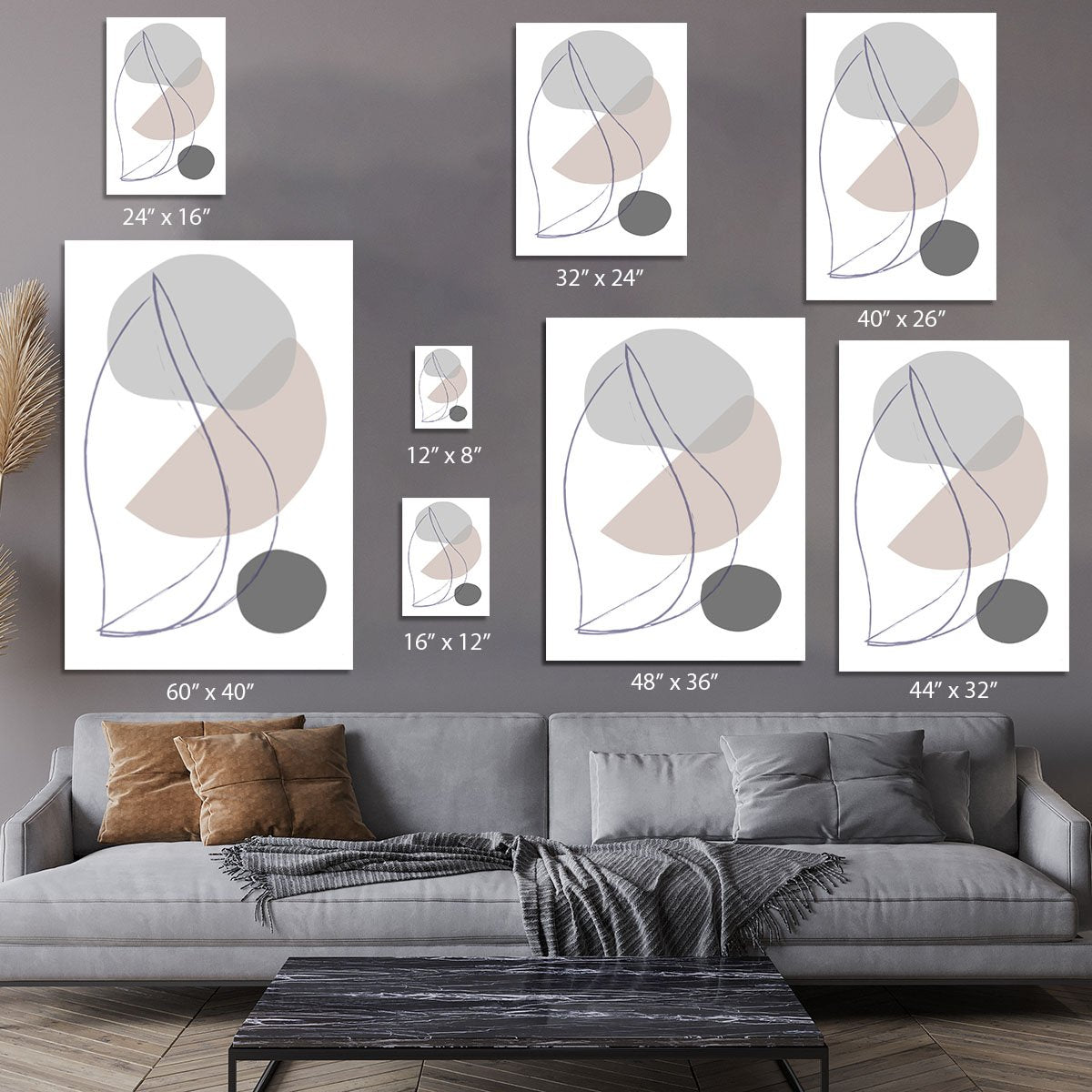 New Shapes Beige 01 Canvas Print or Poster - Canvas Art Rocks - 7