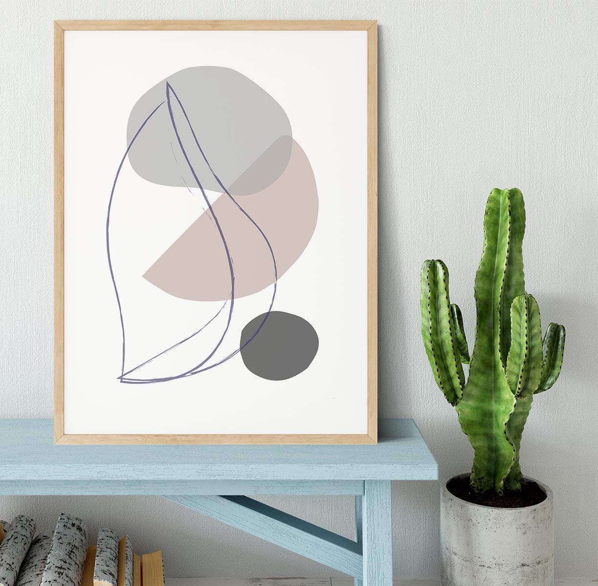 New Shapes Beige 01 Framed Print - Canvas Art Rocks - 3