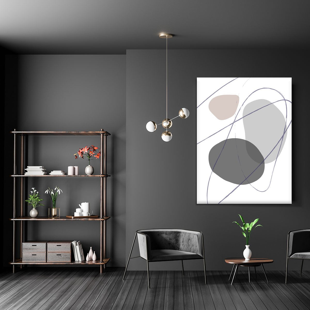 New Shapes Beige No 2 Canvas Print or Poster - Canvas Art Rocks - 5