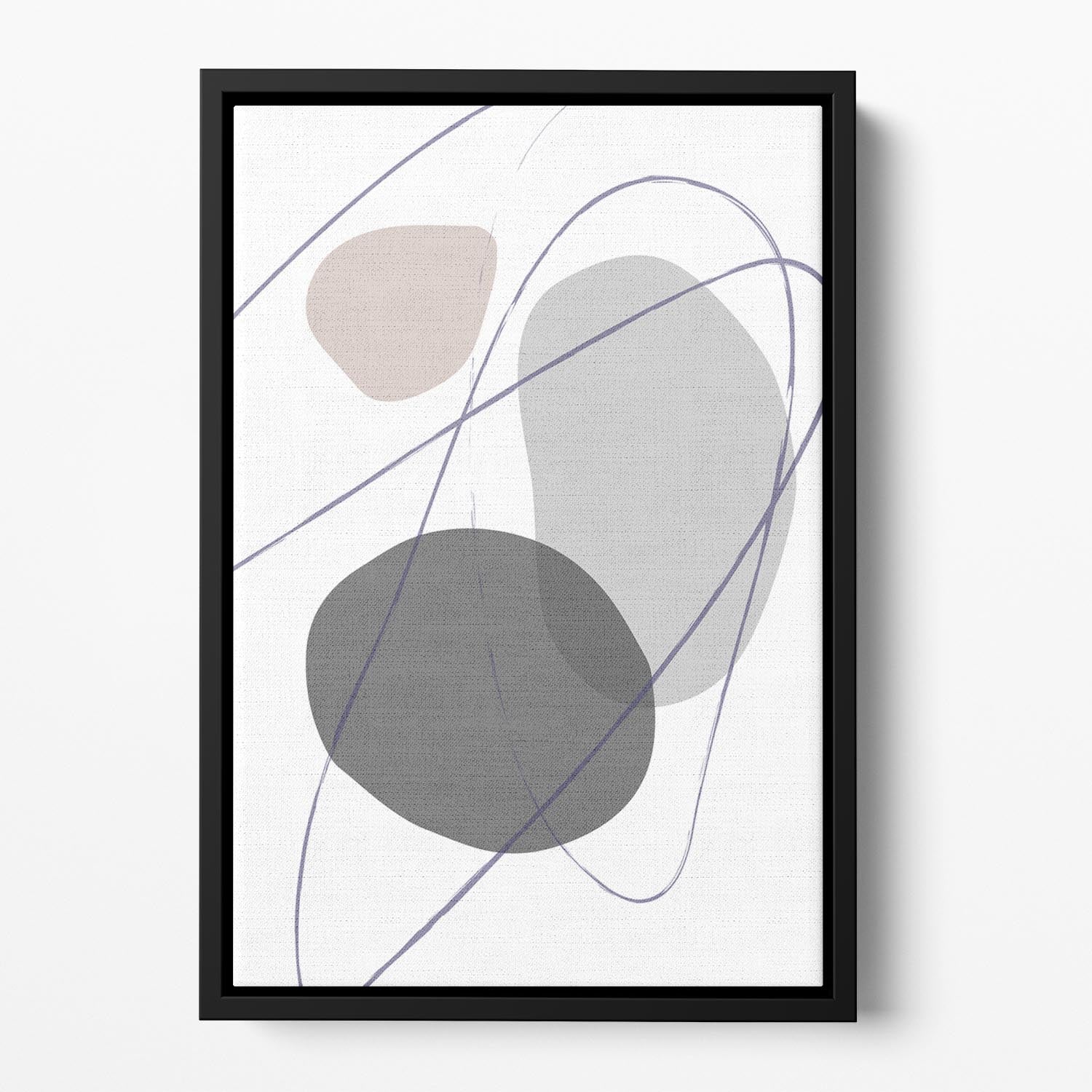 New Shapes Beige No 2 Floating Framed Canvas - Canvas Art Rocks - 2