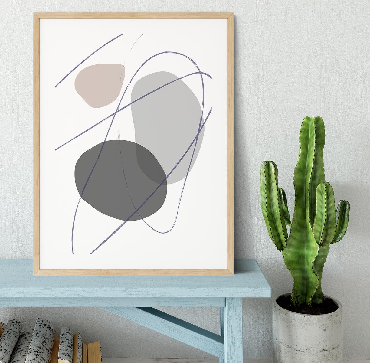 New Shapes Beige No 2 Framed Print - Canvas Art Rocks - 3