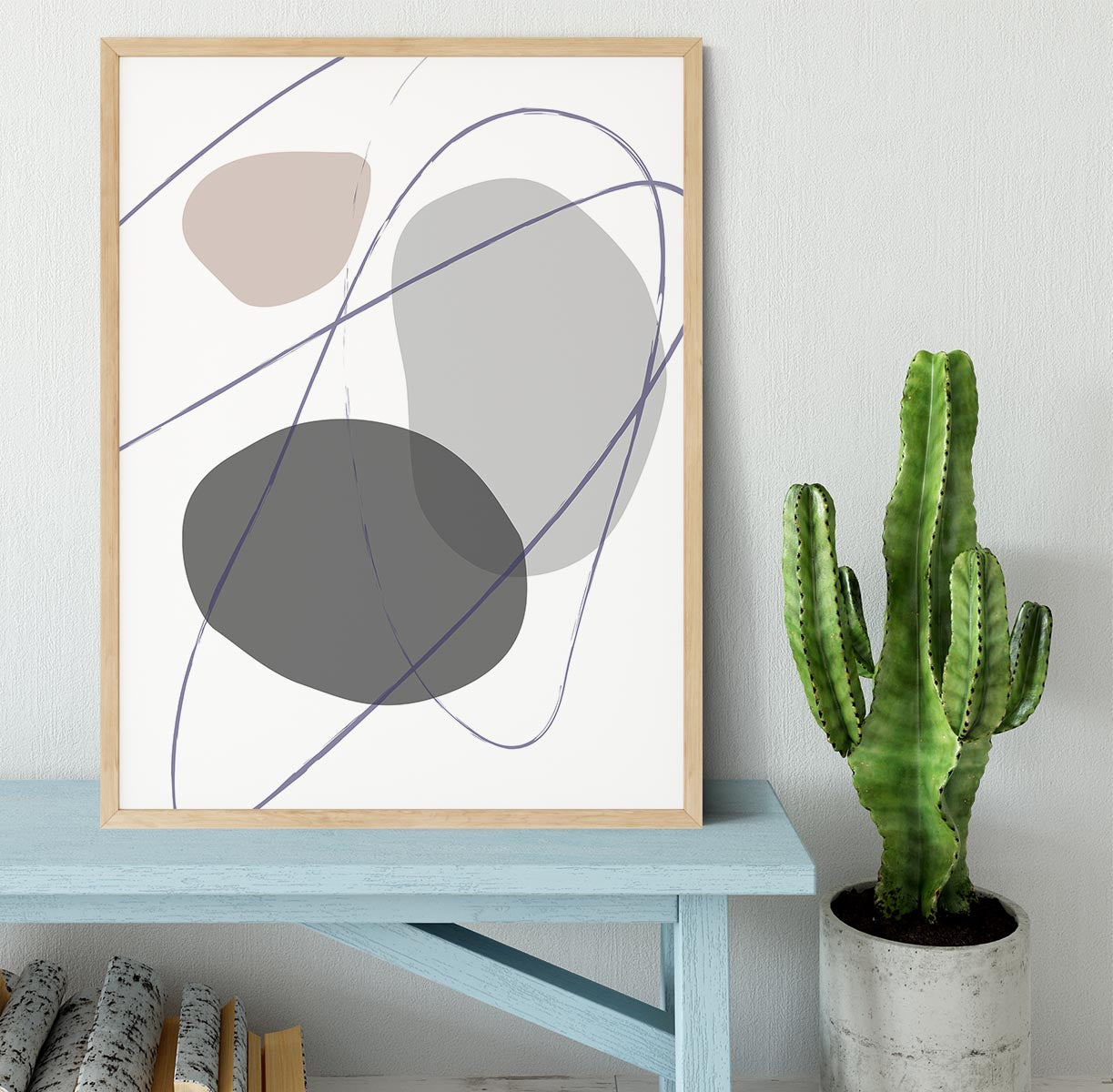 New Shapes Beige No 2 Framed Print - Canvas Art Rocks - 4