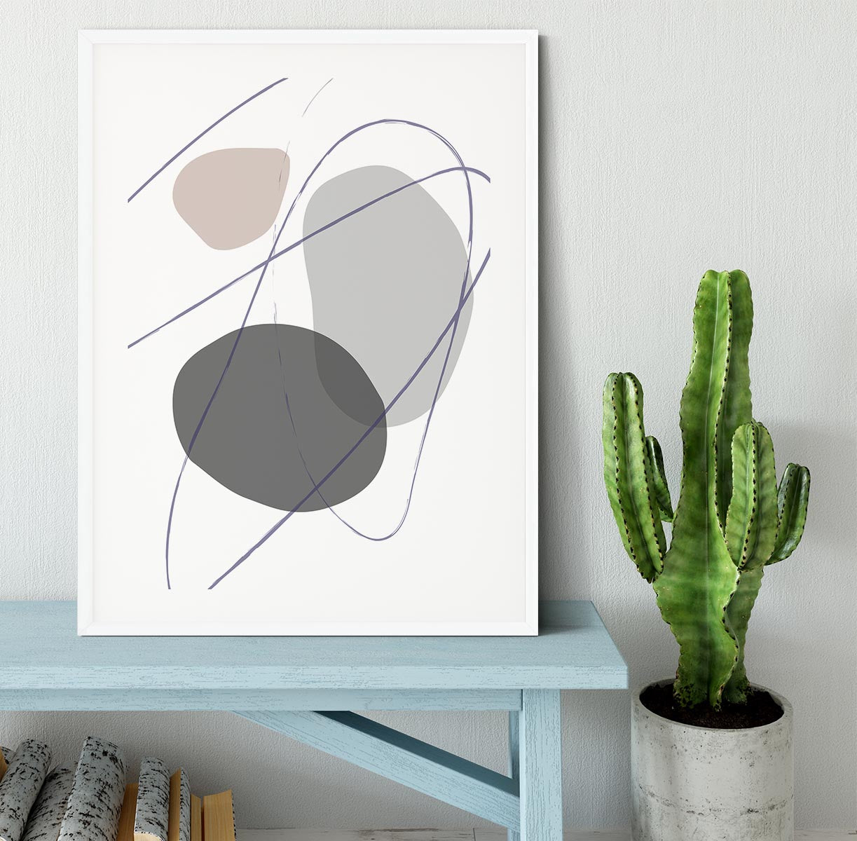 New Shapes Beige No 2 Framed Print - Canvas Art Rocks - 5