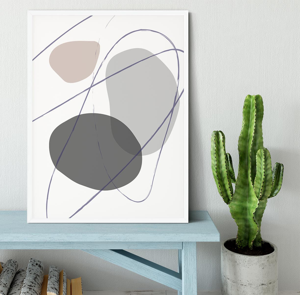 New Shapes Beige No 2 Framed Print - Canvas Art Rocks -6