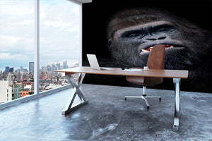 Gorilla face seen from above Wall Mural Wallpaper - Canvas Art Rocks - 3