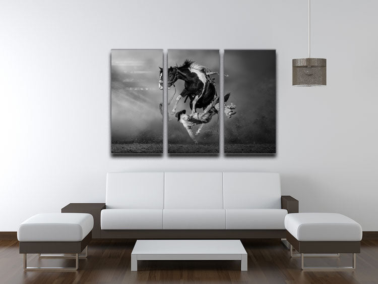 Cowboy Rodeo 3 Split Panel Canvas Print - Canvas Art Rocks - 3