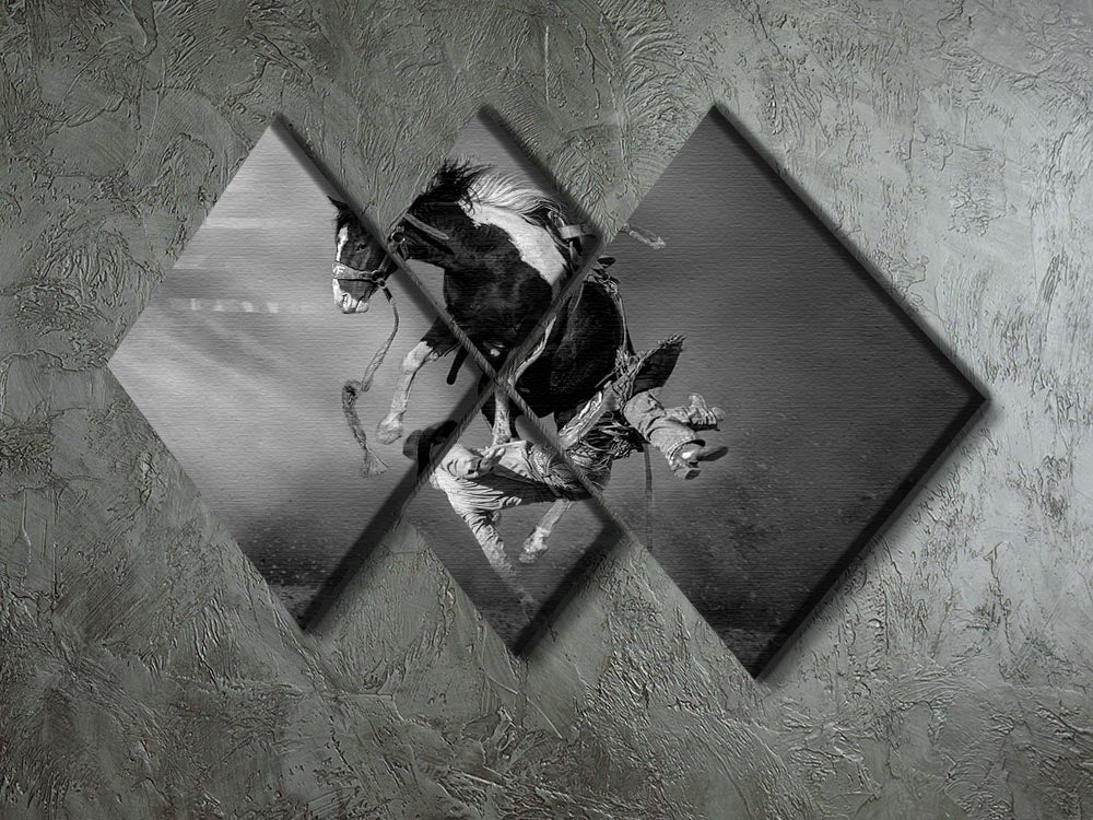 Cowboy Rodeo 4 Square Multi Panel Canvas - Canvas Art Rocks - 2