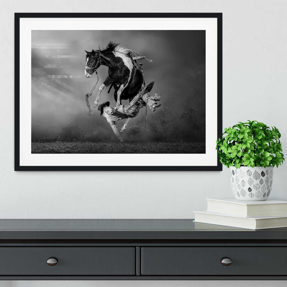 Cowboy Rodeo Framed Print - Canvas Art Rocks - 1