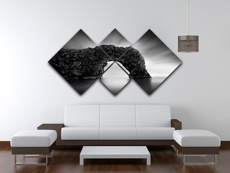Durdle Door Cliff 4 Square Multi Panel Canvas - Canvas Art Rocks - 3