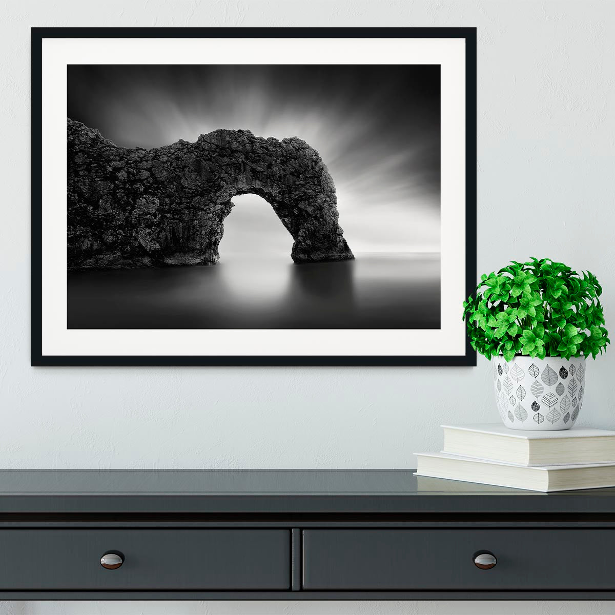 Durdle Door Cliff Framed Print - Canvas Art Rocks - 1