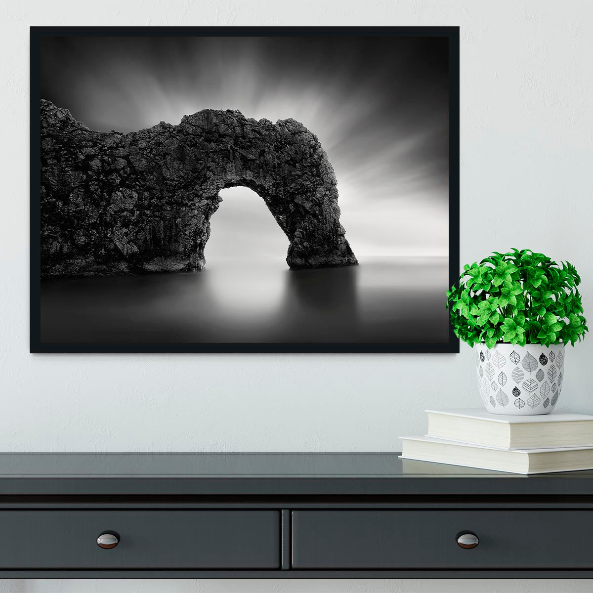 Durdle Door Cliff Framed Print - Canvas Art Rocks - 2