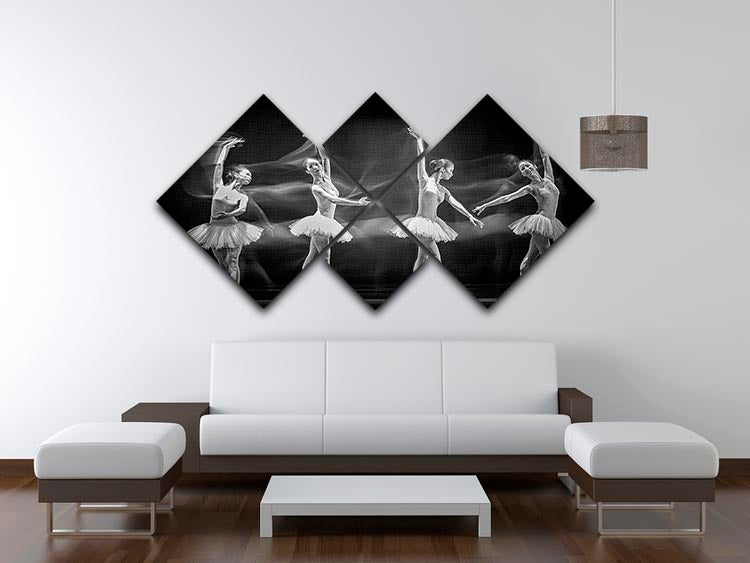 A Ballerinas Path 4 Square Multi Panel Canvas - Canvas Art Rocks - 3
