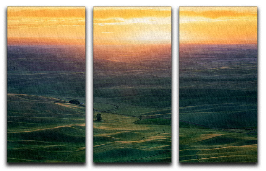 Sunset Over Colfax 3 Split Panel Canvas Print - Canvas Art Rocks - 1