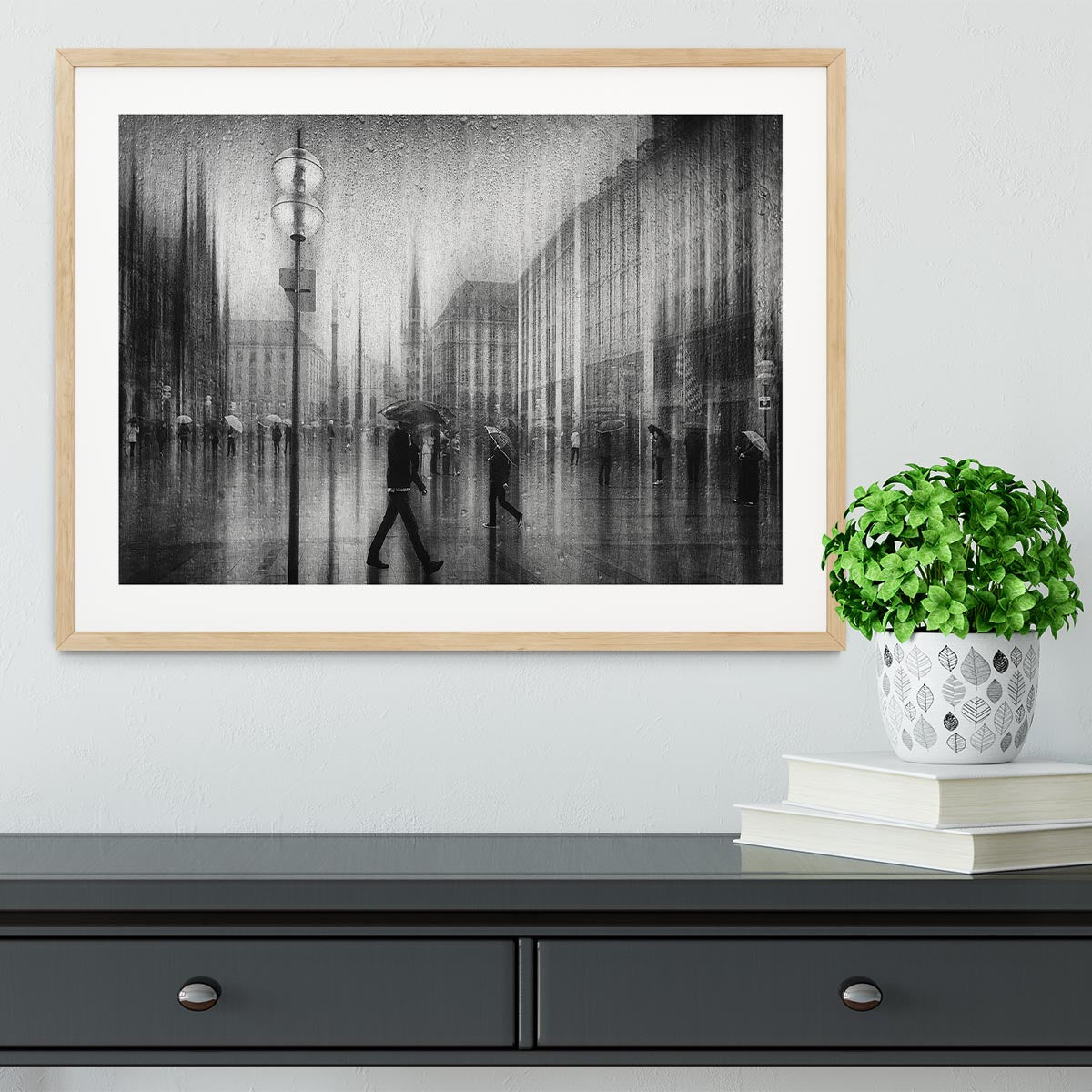 A Rainy Day In Marienplatz Framed Print - Canvas Art Rocks - 3