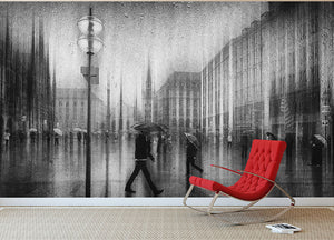 A Rainy Day In Marienplatz Wall Mural Wallpaper - Canvas Art Rocks - 2