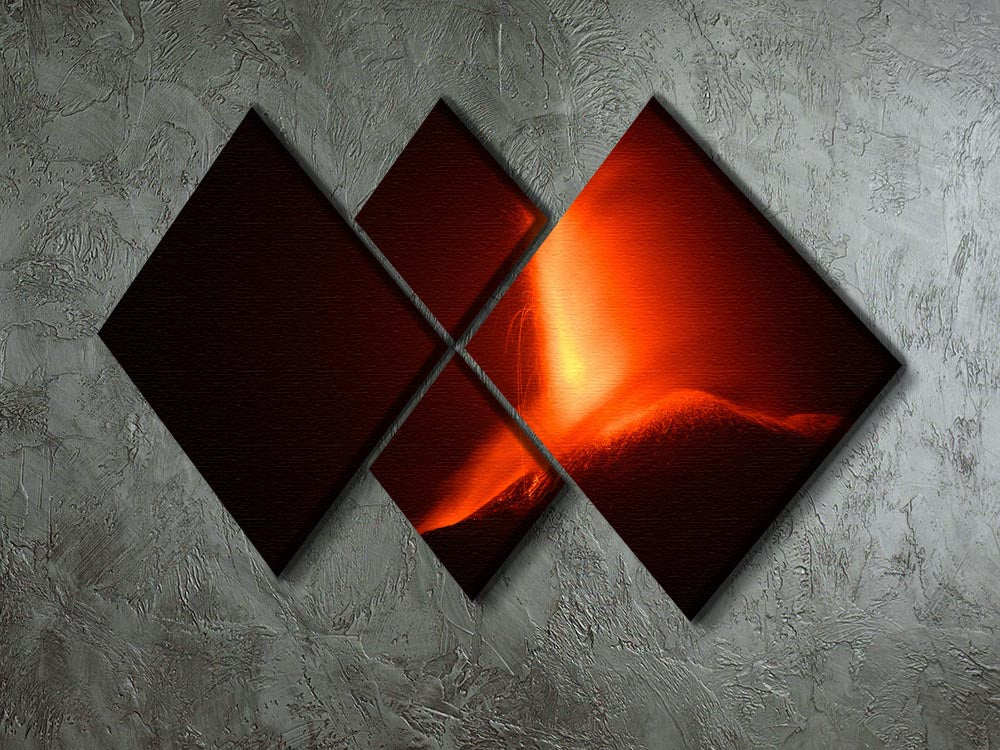 Volcanic Eruption 4 Square Multi Panel Canvas - Canvas Art Rocks - 2