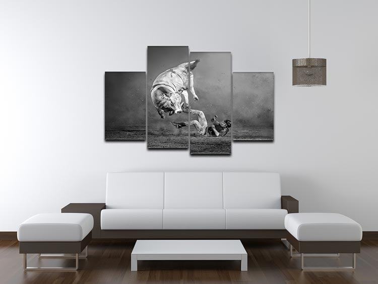 Rodeo Bull 4 Split Panel Canvas - Canvas Art Rocks - 3