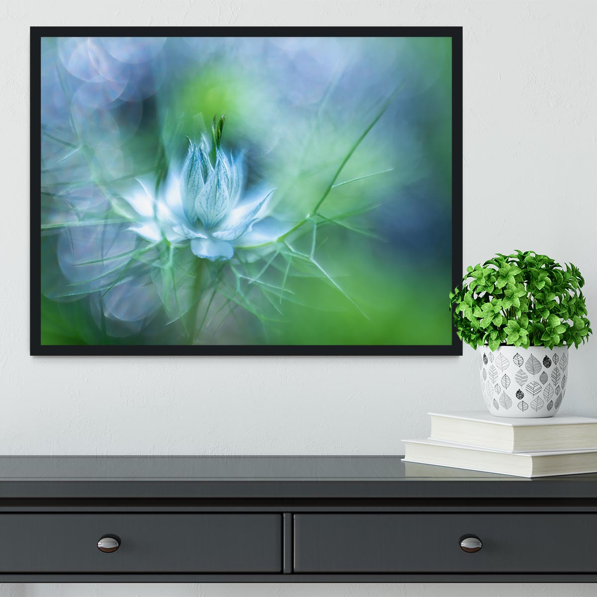 Blue Flower Framed Print - Canvas Art Rocks - 2