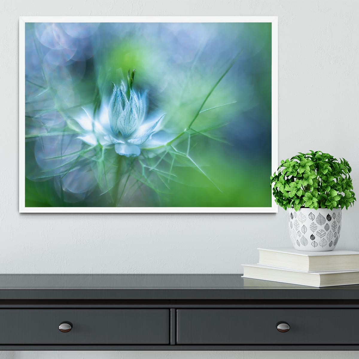 Blue Flower Framed Print - Canvas Art Rocks -6