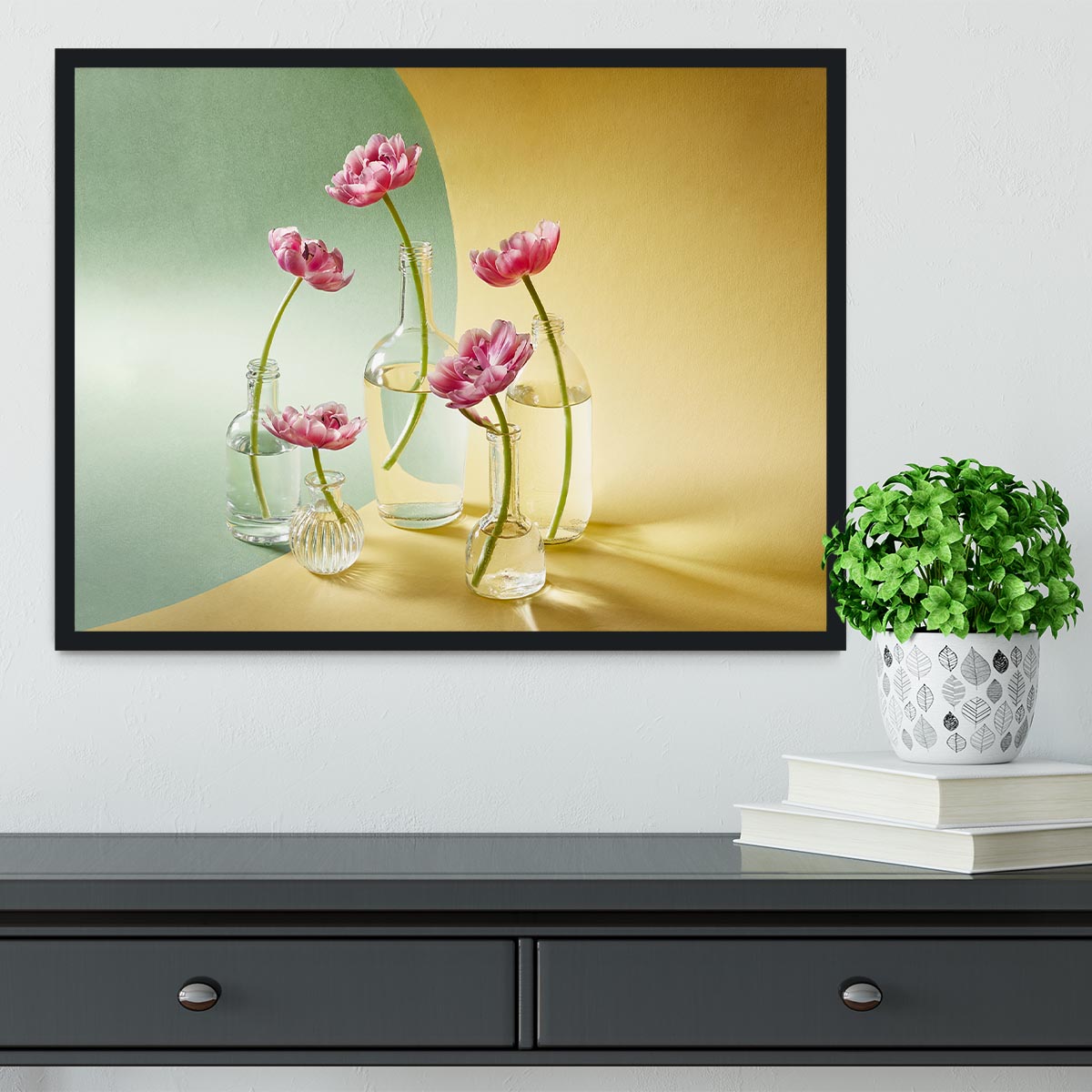 Five tulips Framed Print - Canvas Art Rocks - 2