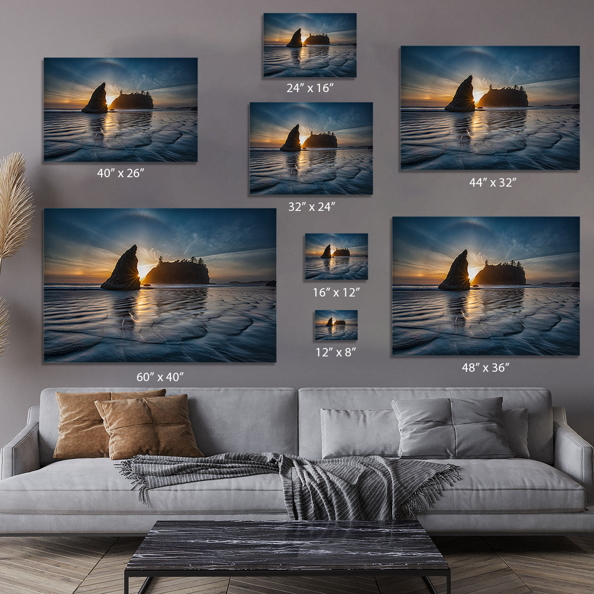 Sunset at Ruby Beach Canvas Print or Poster - Canvas Art Rocks - 7