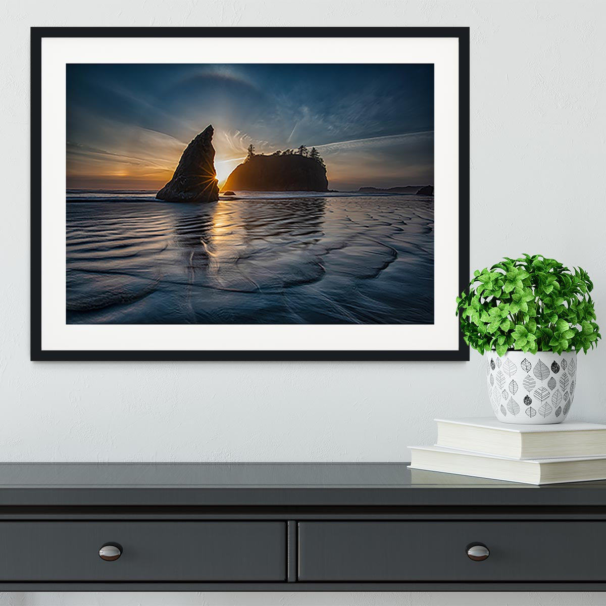 Sunset at Ruby Beach Framed Print - Canvas Art Rocks - 1