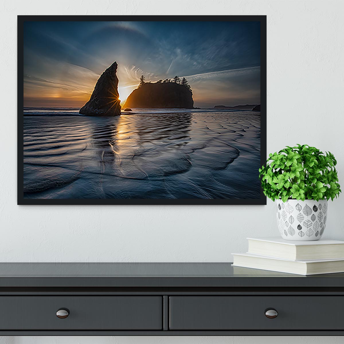 Sunset at Ruby Beach Framed Print - Canvas Art Rocks - 2