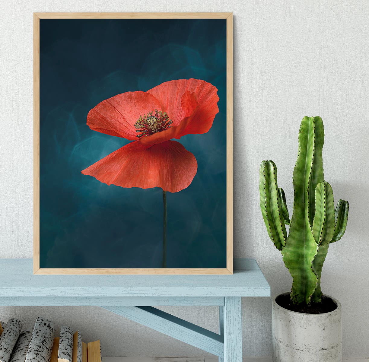 A Single Red Flower Framed Print - Canvas Art Rocks - 4