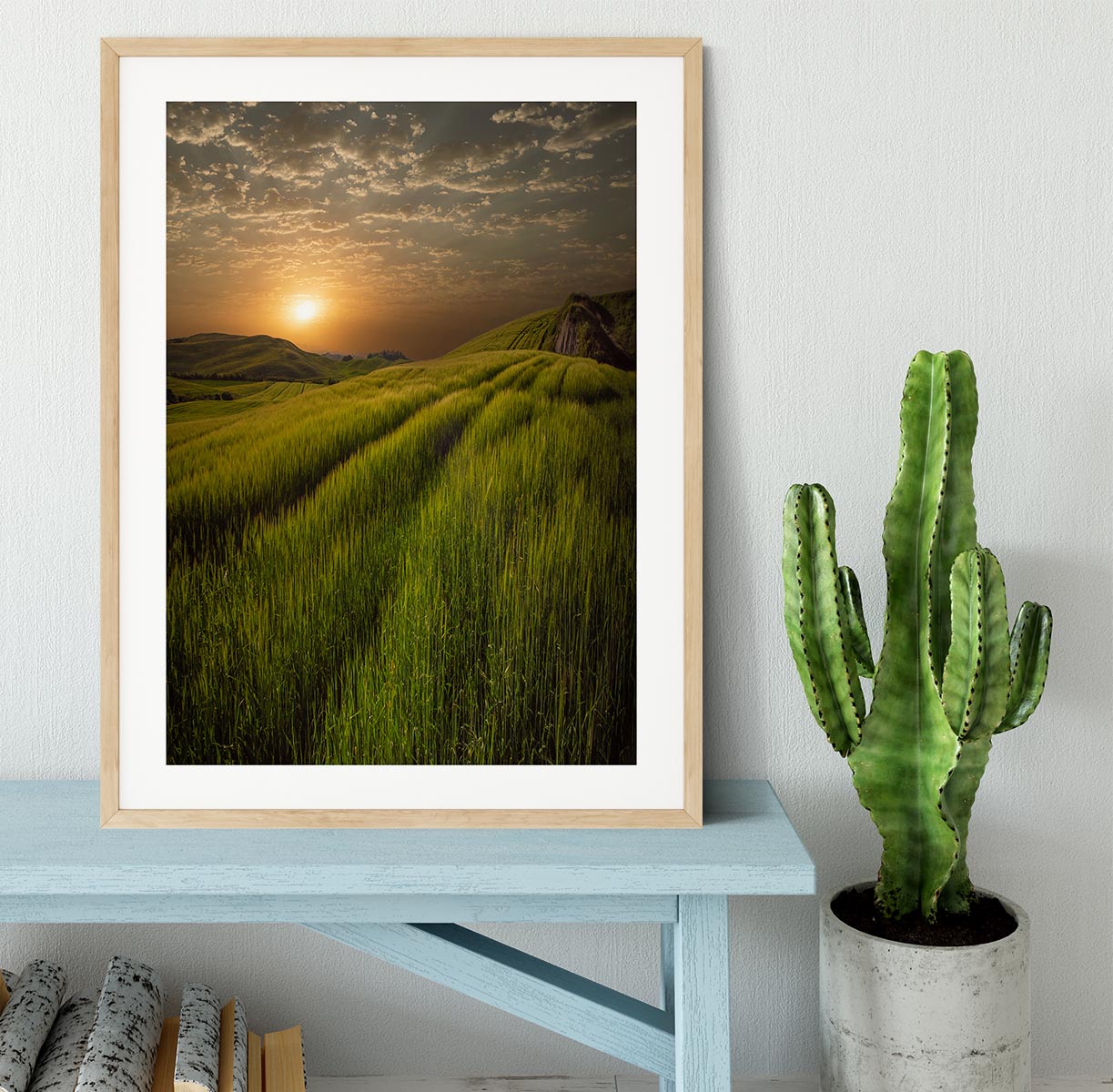 Sunset Over The Fields Framed Print - Canvas Art Rocks - 3