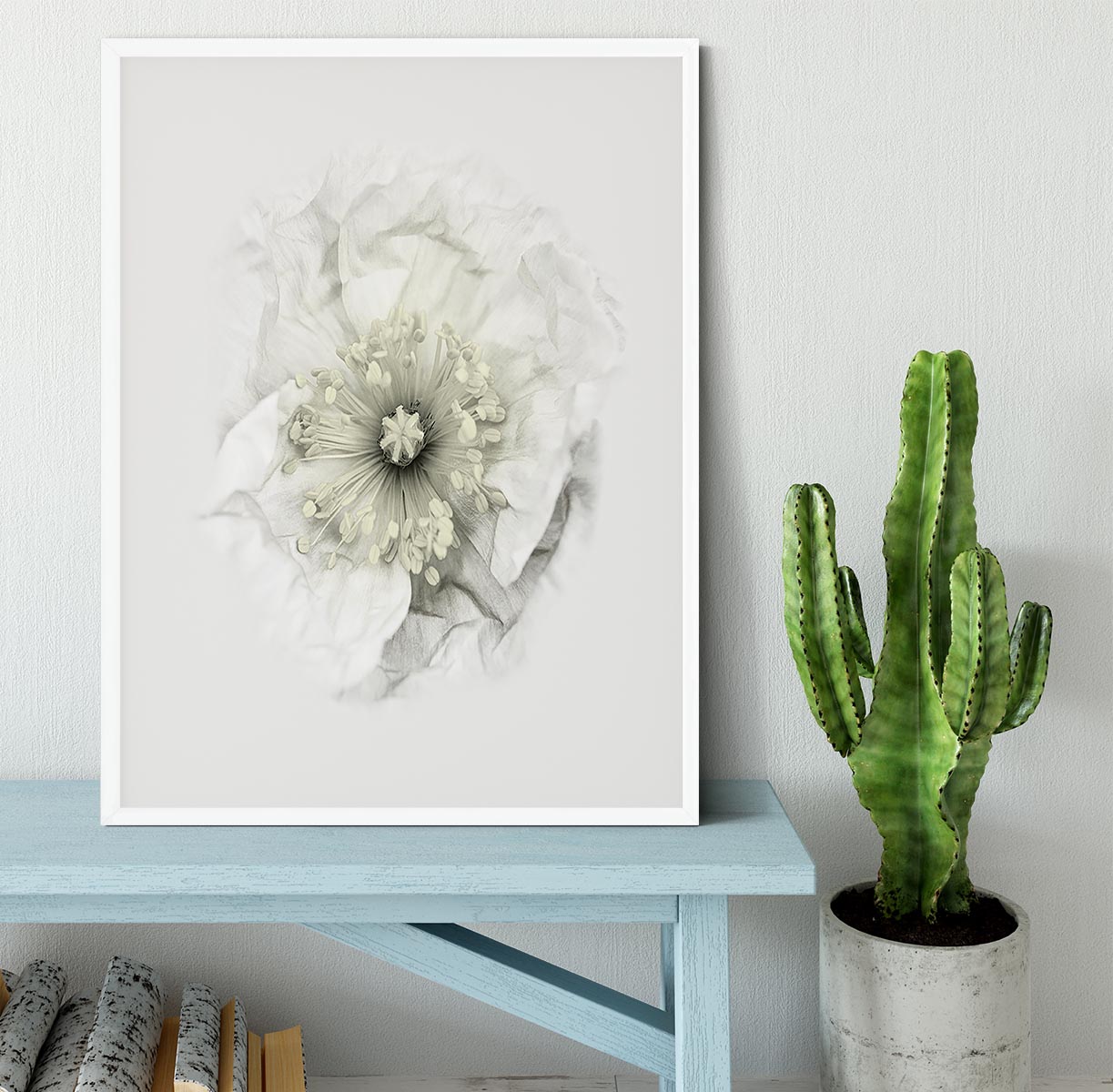 A White Poppy Framed Print - Canvas Art Rocks -6