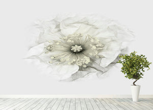 A White Poppy Wall Mural Wallpaper - Canvas Art Rocks - 4