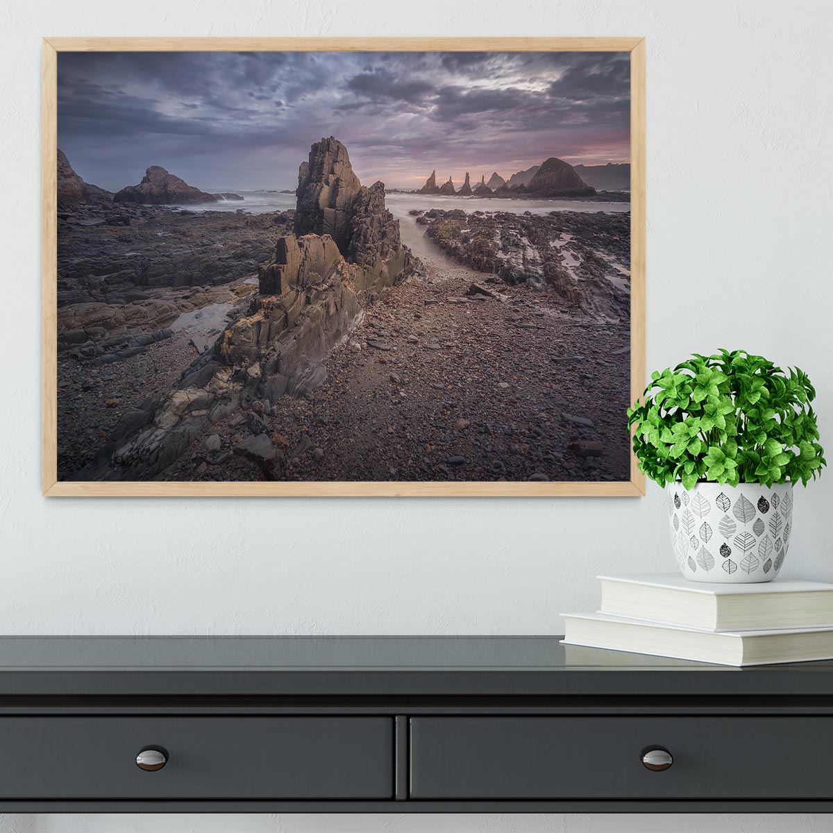 Coast in Gueirua Framed Print - Canvas Art Rocks - 4