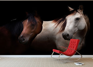 Horses In The Dark Wall Mural Wallpaper - Canvas Art Rocks - 2