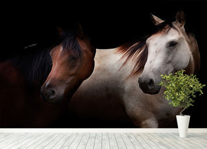 Horses In The Dark Wall Mural Wallpaper - Canvas Art Rocks - 4