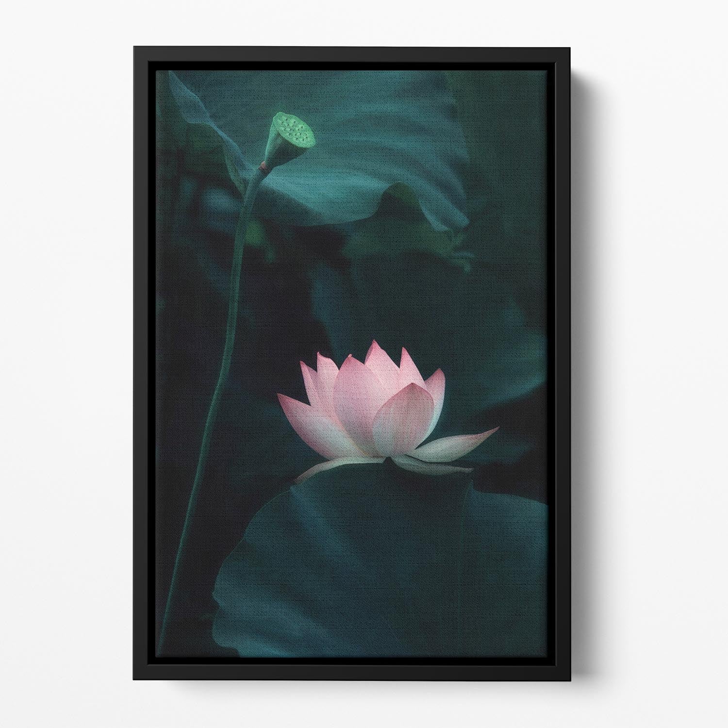 Lotus Flower Floating Framed Canvas - Canvas Art Rocks - 2