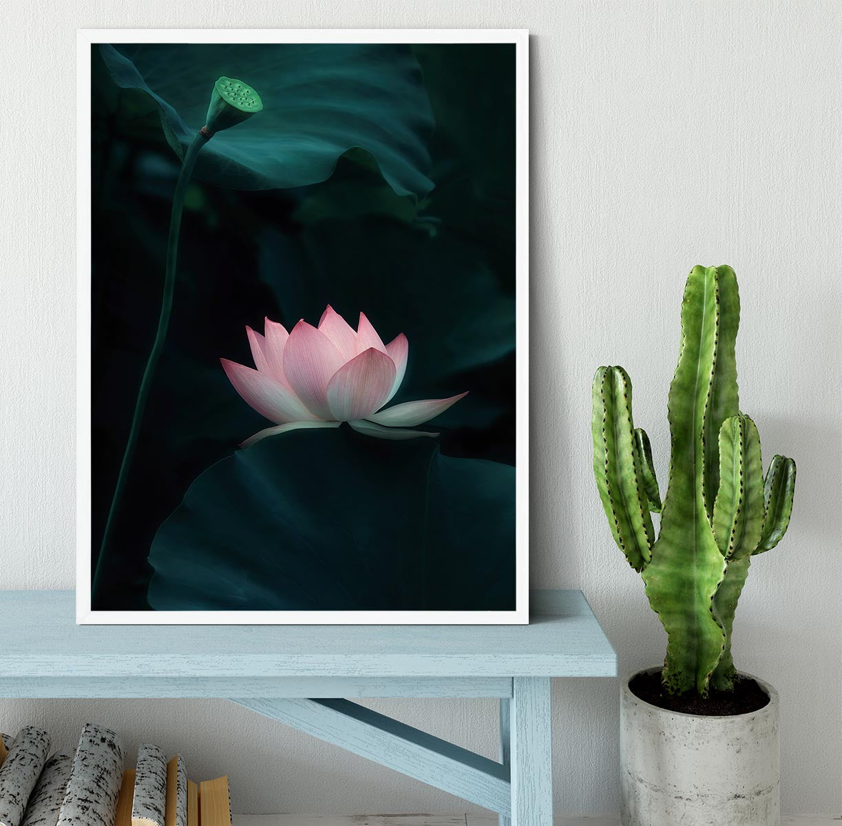 Lotus Flower Framed Print - Canvas Art Rocks -6