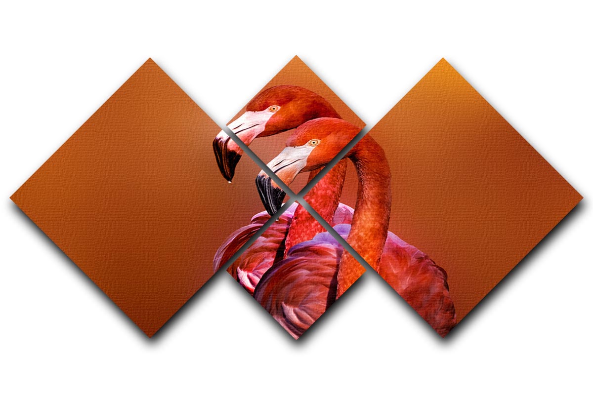 Flamingo Portrait 4 Square Multi Panel Canvas - Canvas Art Rocks - 1