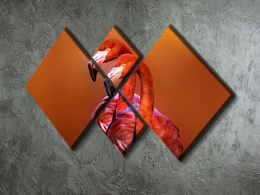 Flamingo Portrait 4 Square Multi Panel Canvas - Canvas Art Rocks - 2