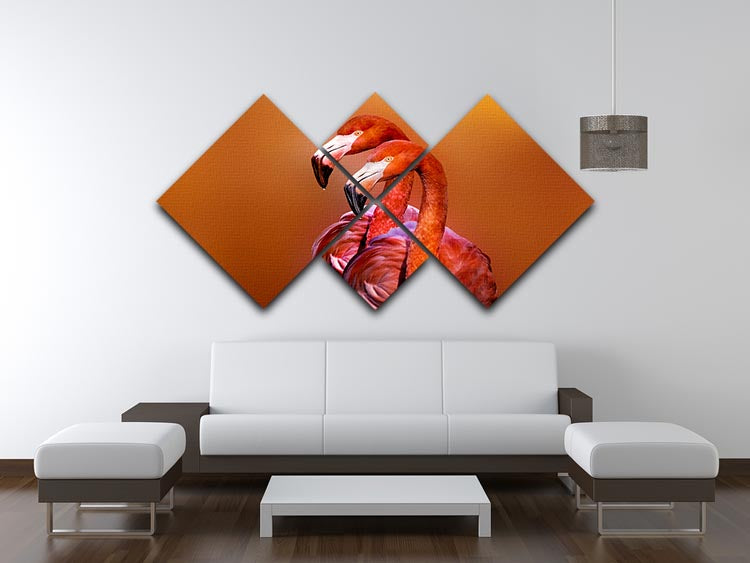 Flamingo Portrait 4 Square Multi Panel Canvas - Canvas Art Rocks - 3