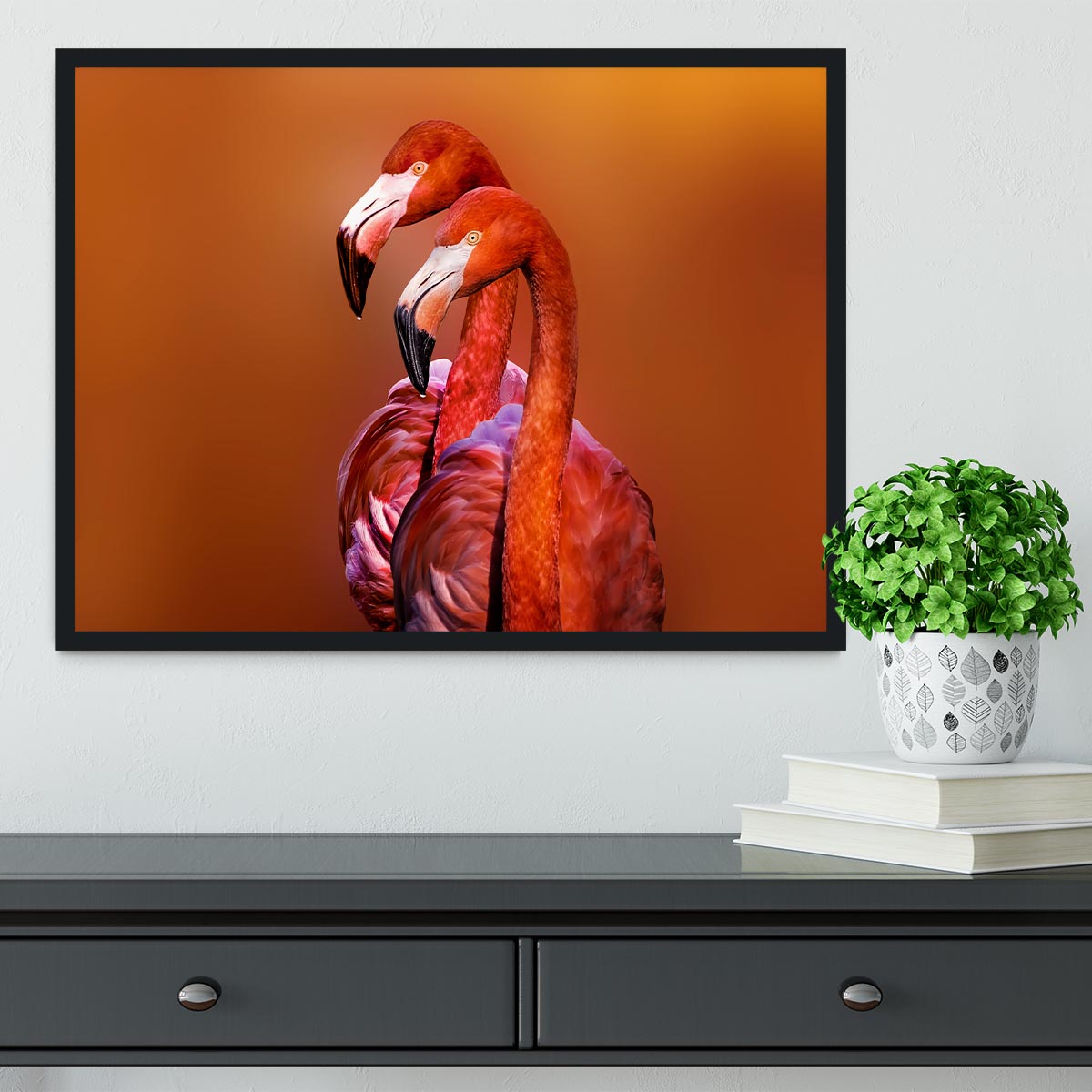 Flamingo Portrait Framed Print - Canvas Art Rocks - 2